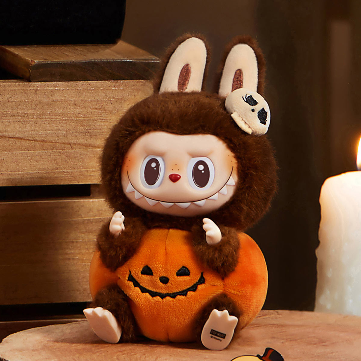 Happy Halloween Party Series-Sitting Pumpkin Vinyl Plush Pendant - Image 3